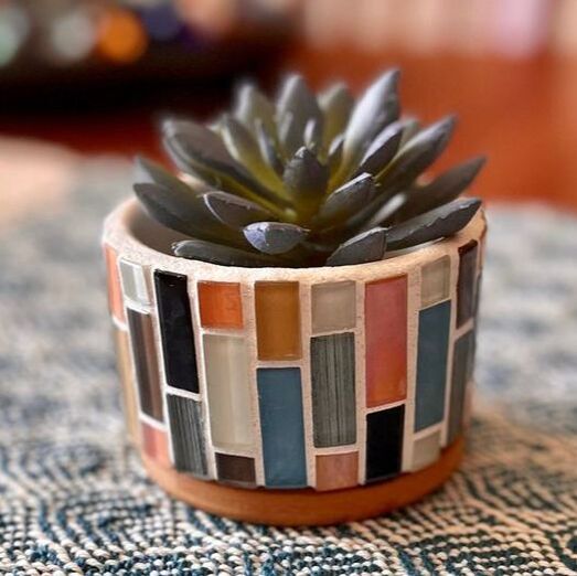tiny succulent planter mosaic