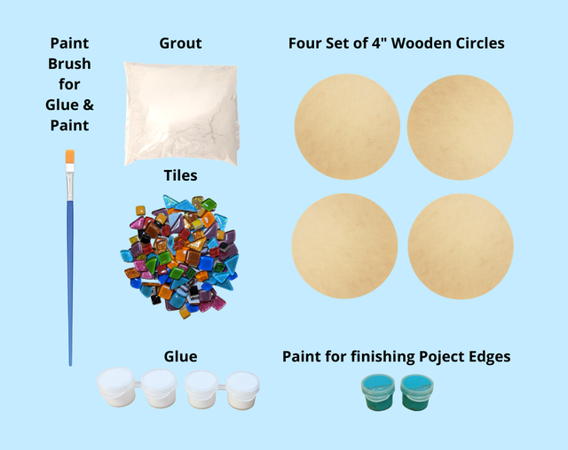 DIY Craft Kit for Adults Mosaic Coaster Kit Diy Coaster Table