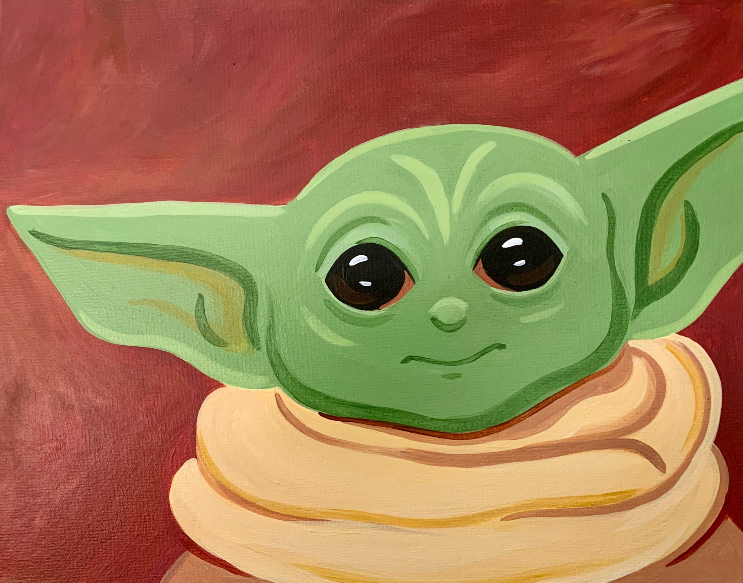 Baby Yoda Painting Kit - Uncorked Canvas